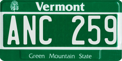 VT license plate ANC259