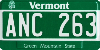 VT license plate ANC263