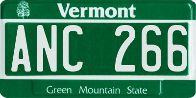 VT license plate ANC266