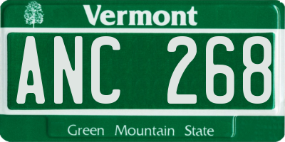 VT license plate ANC268