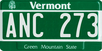 VT license plate ANC273