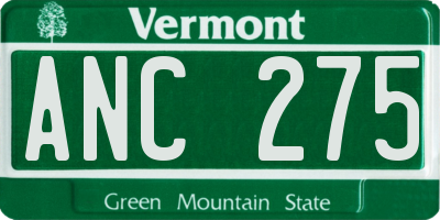 VT license plate ANC275