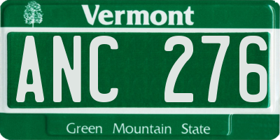 VT license plate ANC276