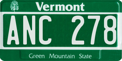 VT license plate ANC278