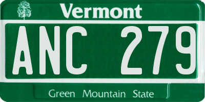 VT license plate ANC279