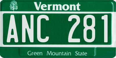 VT license plate ANC281