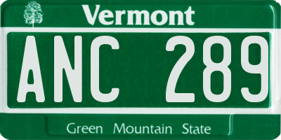 VT license plate ANC289