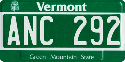 VT license plate ANC292