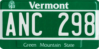 VT license plate ANC298