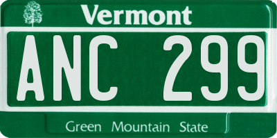 VT license plate ANC299