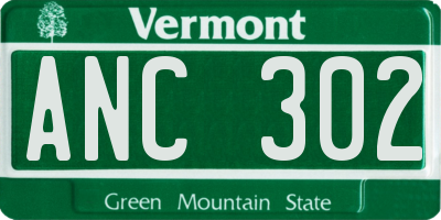 VT license plate ANC302