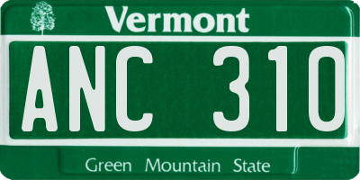 VT license plate ANC310