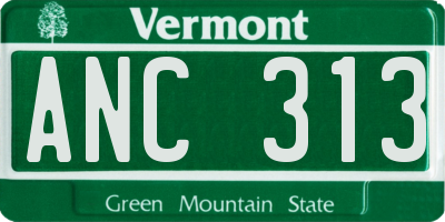 VT license plate ANC313
