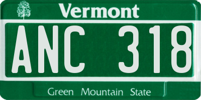 VT license plate ANC318