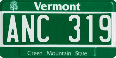 VT license plate ANC319