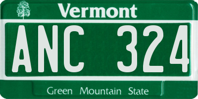VT license plate ANC324
