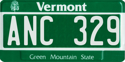 VT license plate ANC329