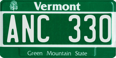 VT license plate ANC330