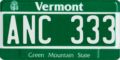 VT license plate ANC333