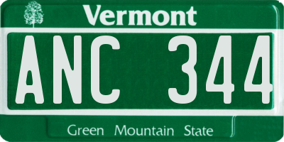 VT license plate ANC344
