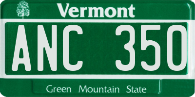 VT license plate ANC350