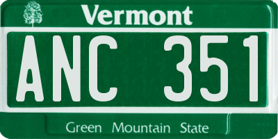 VT license plate ANC351