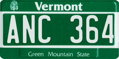 VT license plate ANC364