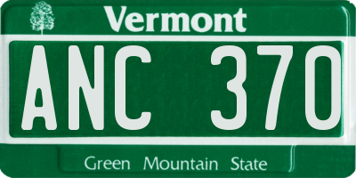 VT license plate ANC370