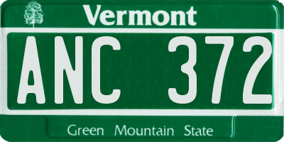 VT license plate ANC372