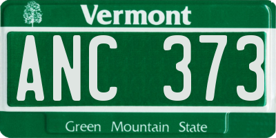 VT license plate ANC373