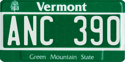 VT license plate ANC390