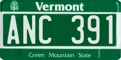 VT license plate ANC391