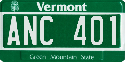 VT license plate ANC401