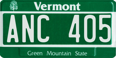 VT license plate ANC405