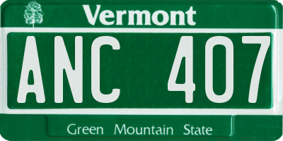VT license plate ANC407