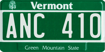 VT license plate ANC410