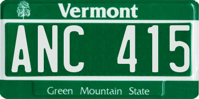 VT license plate ANC415