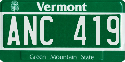 VT license plate ANC419