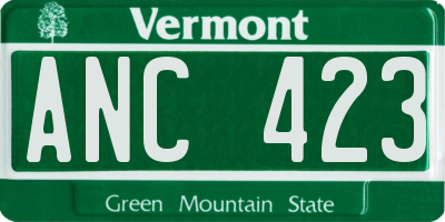 VT license plate ANC423