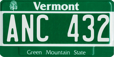 VT license plate ANC432
