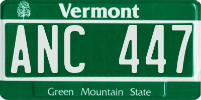 VT license plate ANC447