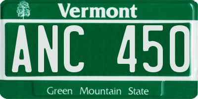 VT license plate ANC450