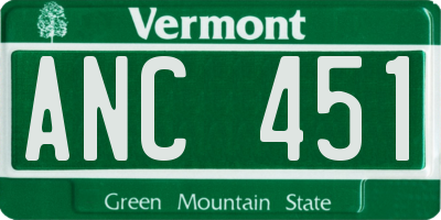 VT license plate ANC451