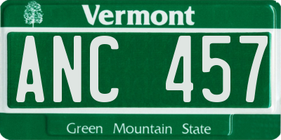 VT license plate ANC457