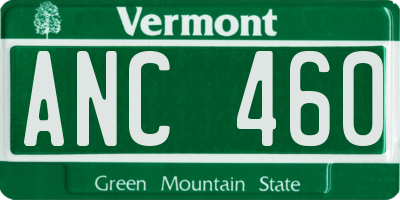 VT license plate ANC460
