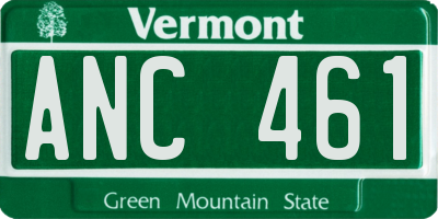 VT license plate ANC461