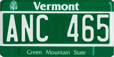 VT license plate ANC465