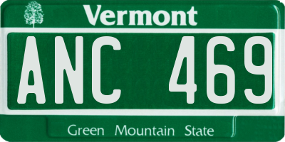 VT license plate ANC469