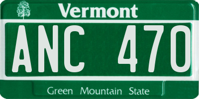 VT license plate ANC470