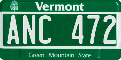 VT license plate ANC472